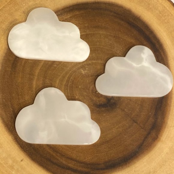 White Onyx Cloud with Easel Stand, Kids Bedroom Decor, Office/Desk Art, Healing - Picture 3 of 6